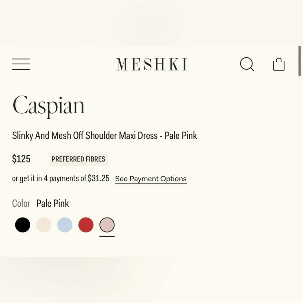 NWT Meshki Blush Off-Shoulder Ruched Maxi Dress - Picture 5 of 9